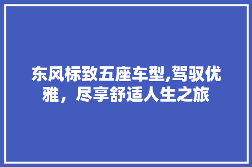 东风标致五座车型,驾驭优雅，尽享舒适人生之旅