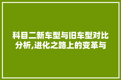 科目二新车型与旧车型对比分析,进化之路上的变革与创新
