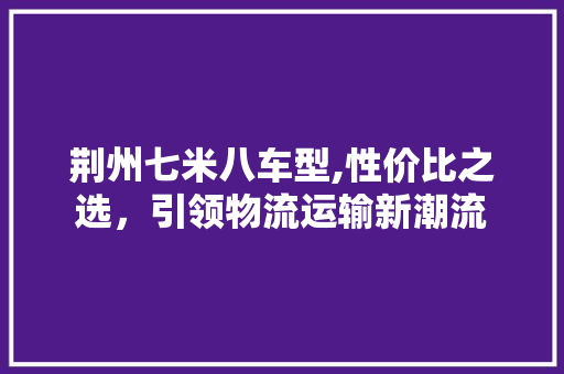 荆州七米八车型,性价比之选，引领物流运输新潮流 车载导航