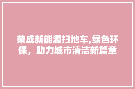 荣成新能源扫地车,绿色环保，助力城市清洁新篇章 汽车轮胎