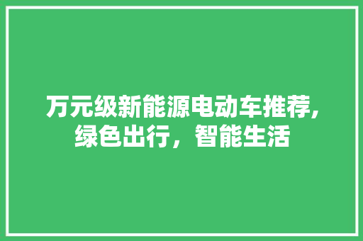 万元级新能源电动车推荐,绿色出行，智能生活