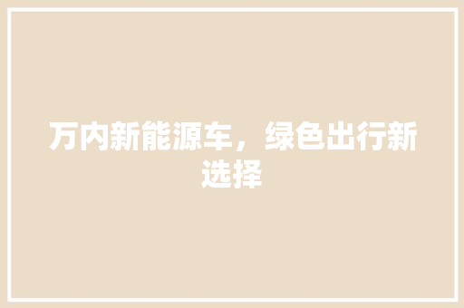 万内新能源车，绿色出行新选择