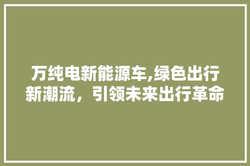 万纯电新能源车,绿色出行新潮流，引领未来出行革命