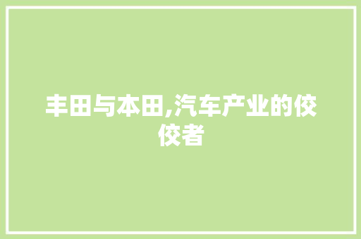 丰田与本田,汽车产业的佼佼者