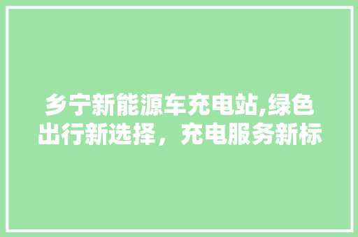 乡宁新能源车充电站,绿色出行新选择，充电服务新标杆