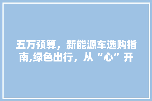 五万预算，新能源车选购指南,绿色出行，从“心”开始