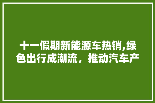 十一假期新能源车热销,绿色出行成潮流，推动汽车产业转型升级