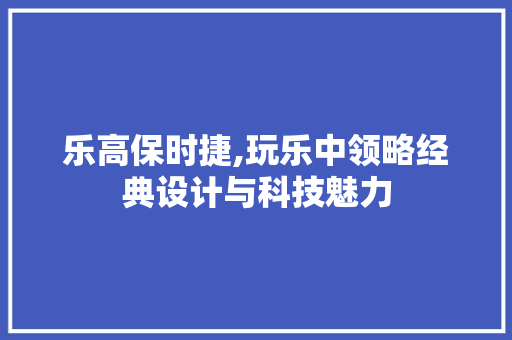 乐高保时捷,玩乐中领略经典设计与科技魅力
