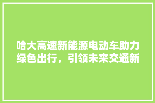 哈大高速新能源电动车助力绿色出行，引领未来交通新潮流