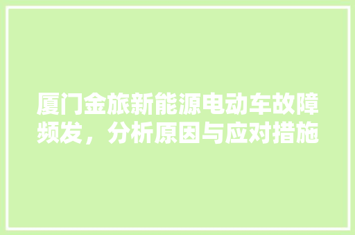 厦门金旅新能源电动车故障频发，分析原因与应对措施