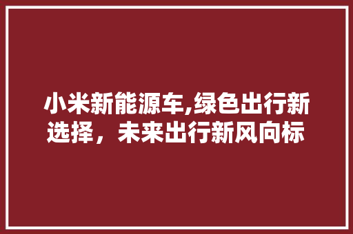 小米新能源车,绿色出行新选择，未来出行新风向标