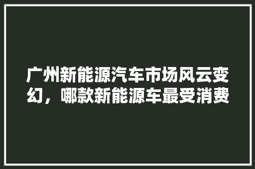 广州新能源汽车市场风云变幻，哪款新能源车最受消费者青睐 车联网技术