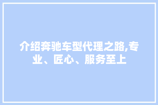 介绍奔驰车型代理之路,专业、匠心、服务至上