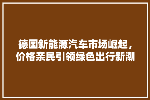 德国新能源汽车市场崛起，价格亲民引领绿色出行新潮流