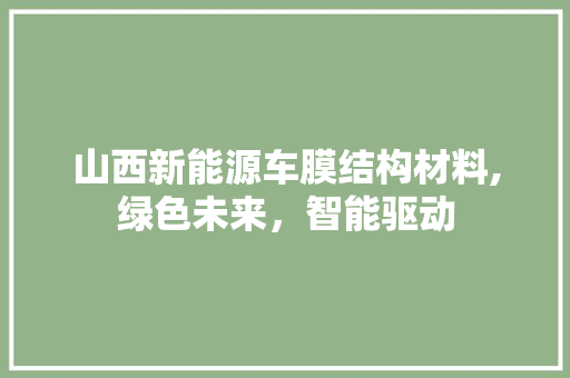 山西新能源车膜结构材料,绿色未来，智能驱动