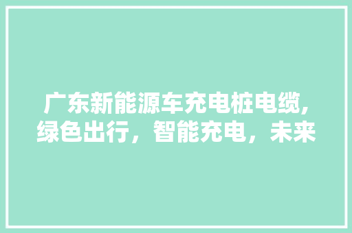 广东新能源车充电桩电缆,绿色出行，智能充电，未来已来