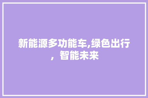 新能源多功能车,绿色出行，智能未来