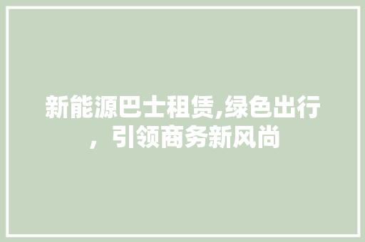 新能源巴士租赁,绿色出行，引领商务新风尚 混合动力车