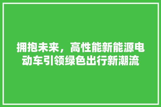 拥抱未来，高性能新能源电动车引领绿色出行新潮流