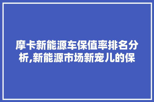 摩卡新能源车保值率排名分析,新能源市场新宠儿的保值之路