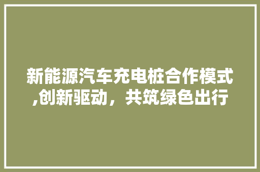 新能源汽车充电桩合作模式,创新驱动，共筑绿色出行未来