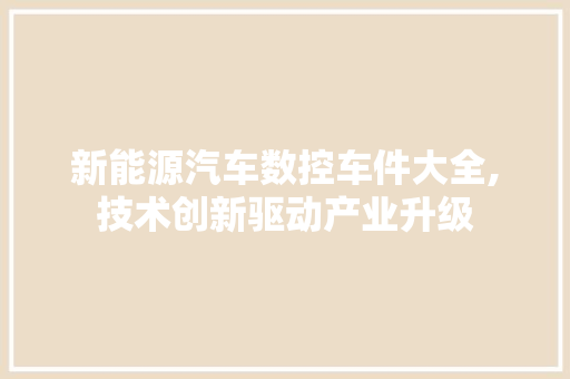 新能源汽车数控车件大全,技术创新驱动产业升级