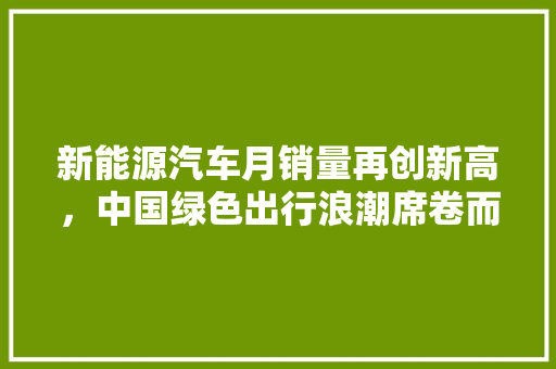新能源汽车月销量再创新高，中国绿色出行浪潮席卷而来