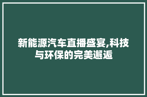 新能源汽车直播盛宴,科技与环保的完美邂逅