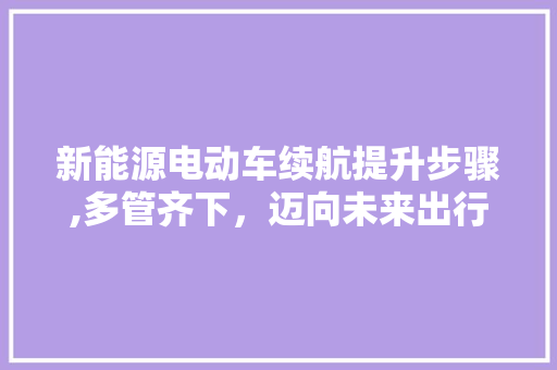 新能源电动车续航提升步骤,多管齐下，迈向未来出行