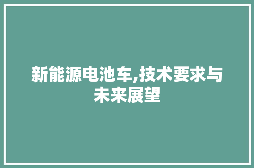 新能源电池车,技术要求与未来展望