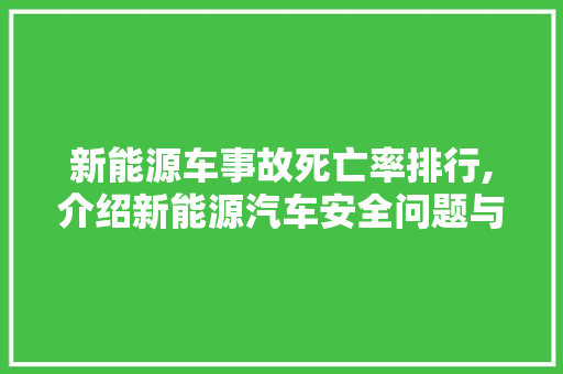 新能源车事故死亡率排行,介绍新能源汽车安全问题与挑战
