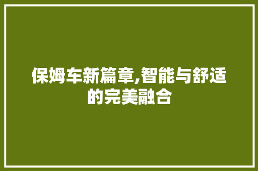 保姆车新篇章,智能与舒适的完美融合