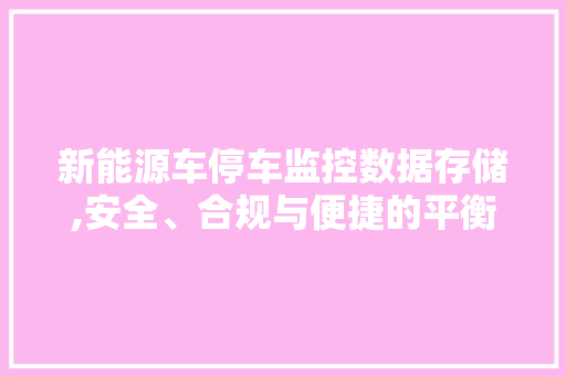 新能源车停车监控数据存储,安全、合规与便捷的平衡之路