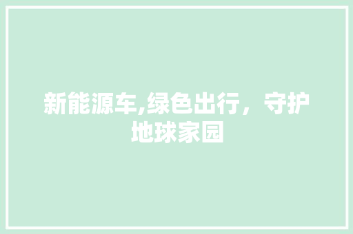 新能源车,绿色出行，守护地球家园