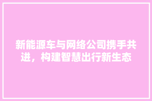 新能源车与网络公司携手共进，构建智慧出行新生态