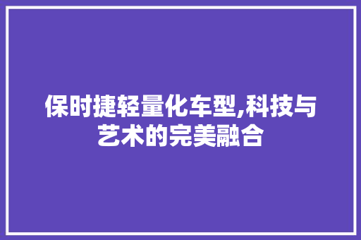保时捷轻量化车型,科技与艺术的完美融合