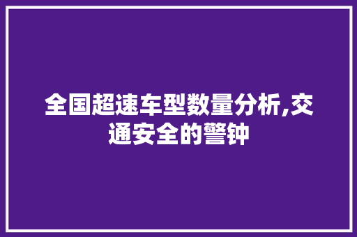 全国超速车型数量分析,交通安全的警钟