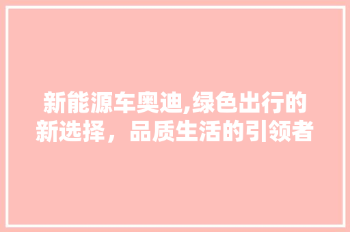 新能源车奥迪,绿色出行的新选择，品质生活的引领者 车型评测