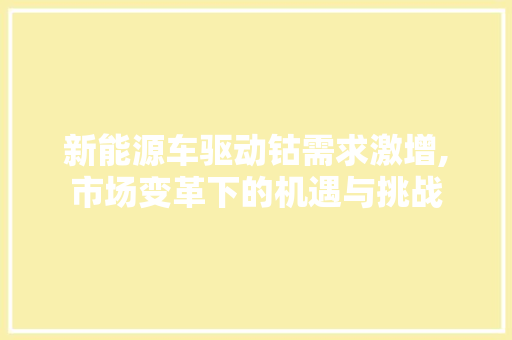 新能源车驱动钴需求激增,市场变革下的机遇与挑战
