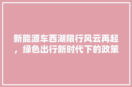 新能源车西湖限行风云再起，绿色出行新时代下的政策抉择