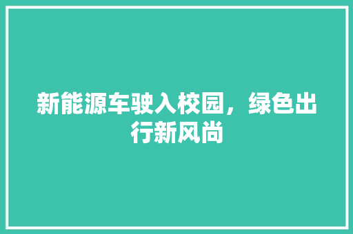 新能源车驶入校园，绿色出行新风尚