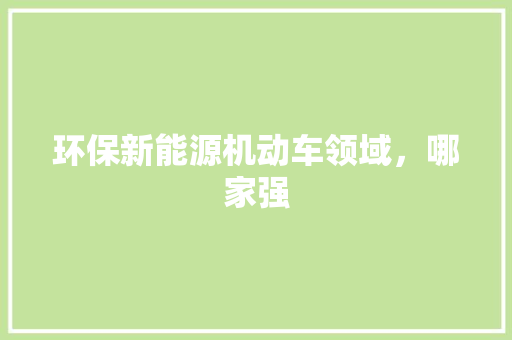 环保新能源机动车领域，哪家强