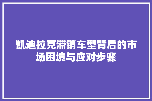凯迪拉克滞销车型背后的市场困境与应对步骤