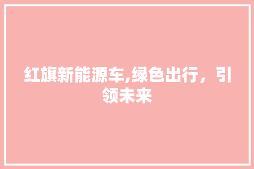 红旗新能源车,绿色出行，引领未来