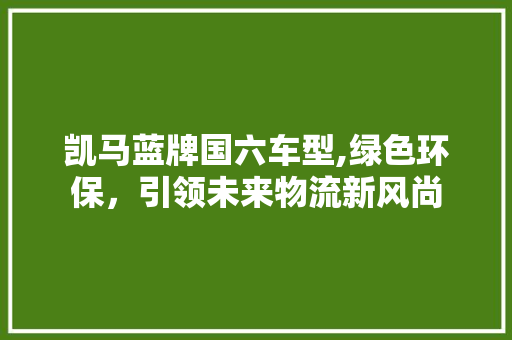 凯马蓝牌国六车型,绿色环保，引领未来物流新风尚