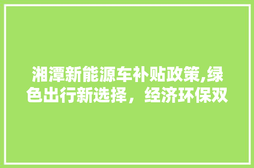湘潭新能源车补贴政策,绿色出行新选择，经济环保双丰收