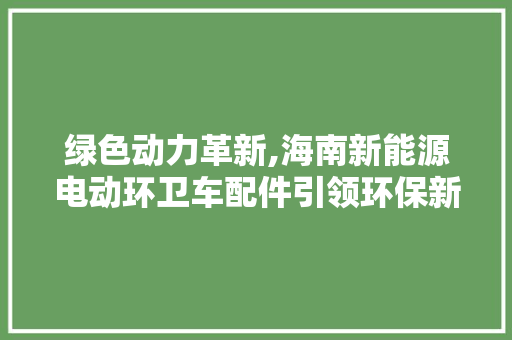 绿色动力革新,海南新能源电动环卫车配件引领环保新潮流 汽车配件
