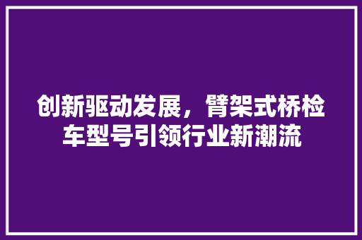 创新驱动发展，臂架式桥检车型号引领行业新潮流
