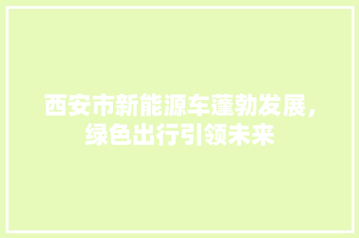 西安市新能源车蓬勃发展，绿色出行引领未来