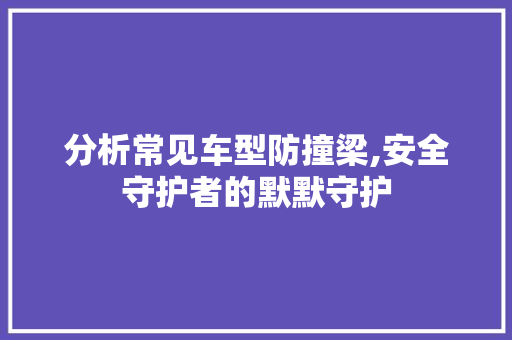 分析常见车型防撞梁,安全守护者的默默守护